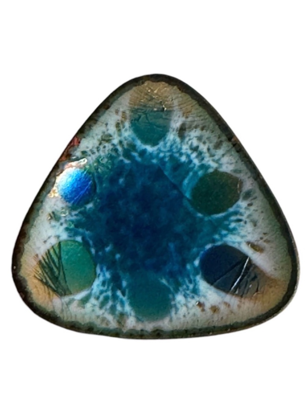 Modernist Hogan-Bolas Enameled Copper Pin Brooch